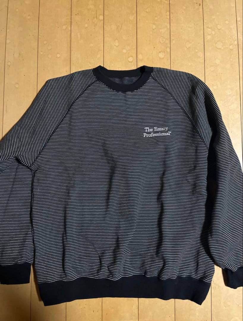 ENNOY Border Crew Neck Sweat Black×White