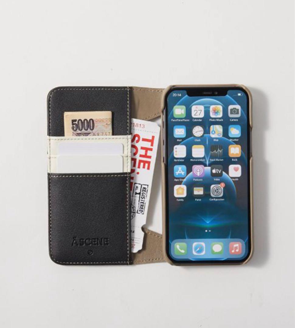 A SCENE 手帳型ケース ブラック/グレー/ベージュ