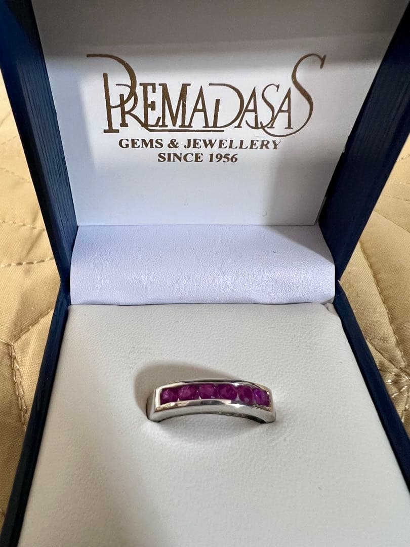 天然ルビー シルバーリング 6石 合計0.67ct スリランカ購入