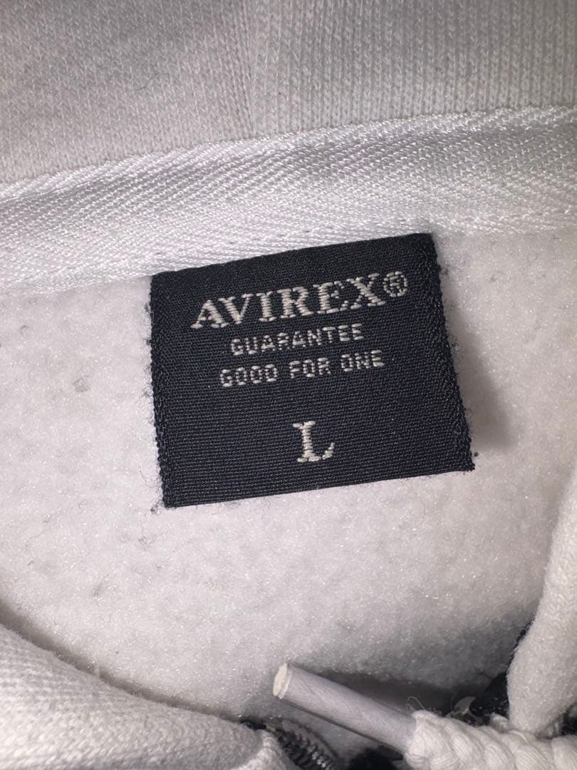 AVIREX ホワイト ジップアップパーカー