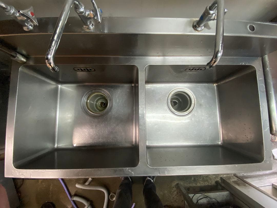 マルゼン☆ニ槽シンク　送料込　幅1200mm奥行600mm 高さ800mm