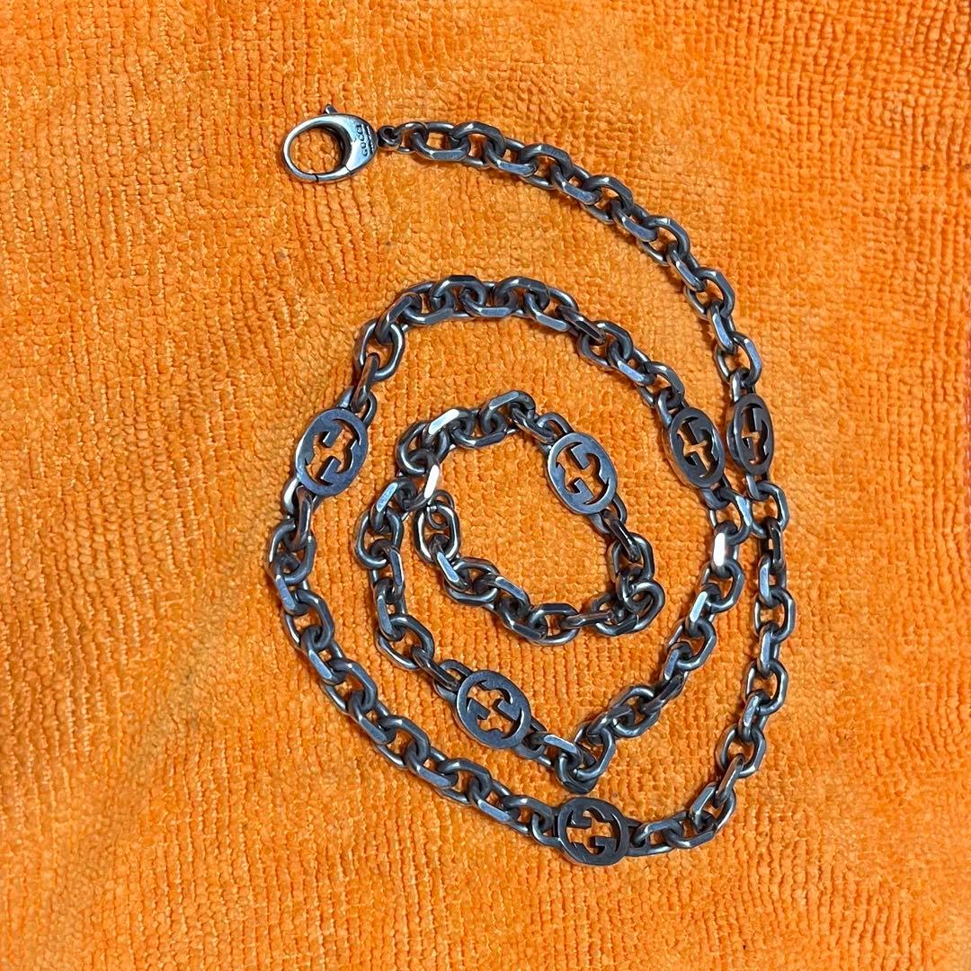 GUCCI シルバーネックレス　インターロッキング