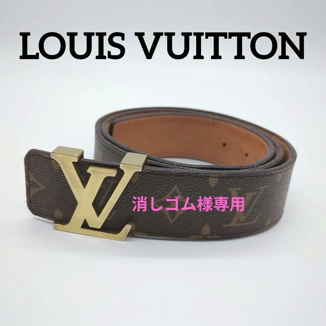 【人気モデル】ルイヴィトン☆ベルト モノグラム LVロゴ バックル ゴールド金具