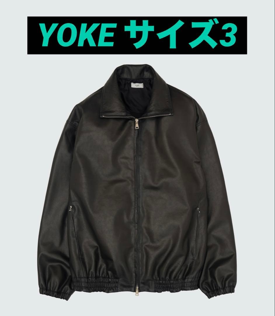 サイズ3 ブラックYOKE Carf Leather Truck Jacket