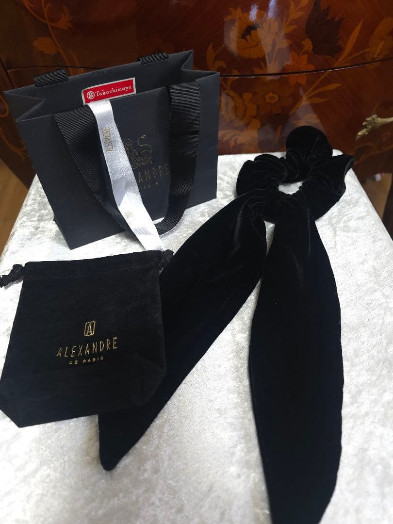 アレクサンドル ドゥ パリ タキマキ シュシュ ブラック フランス製