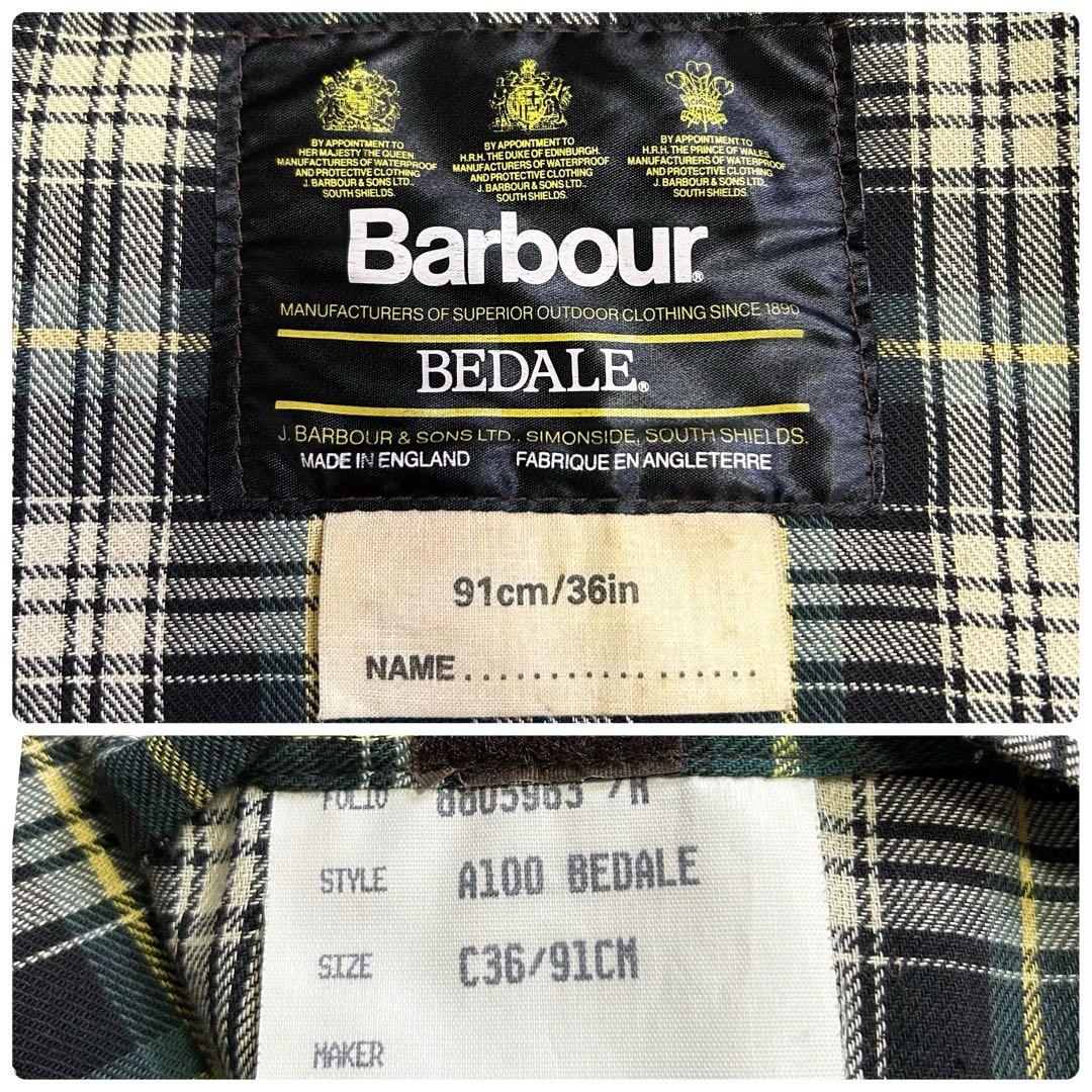【88年製】BARBOUR BEDALE 4ポケット 旧3ワラント 36 セージ