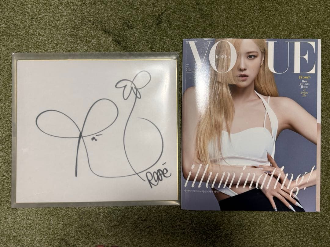 【値下げ】BLACKPINK Rose ロゼ 直筆サイン色紙 Vogue ロゼ