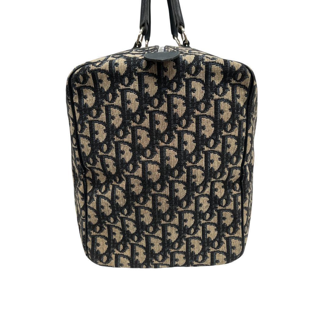 美品 Dior ディオール ミニボストン ハンドバッグ トロッター ネイビー