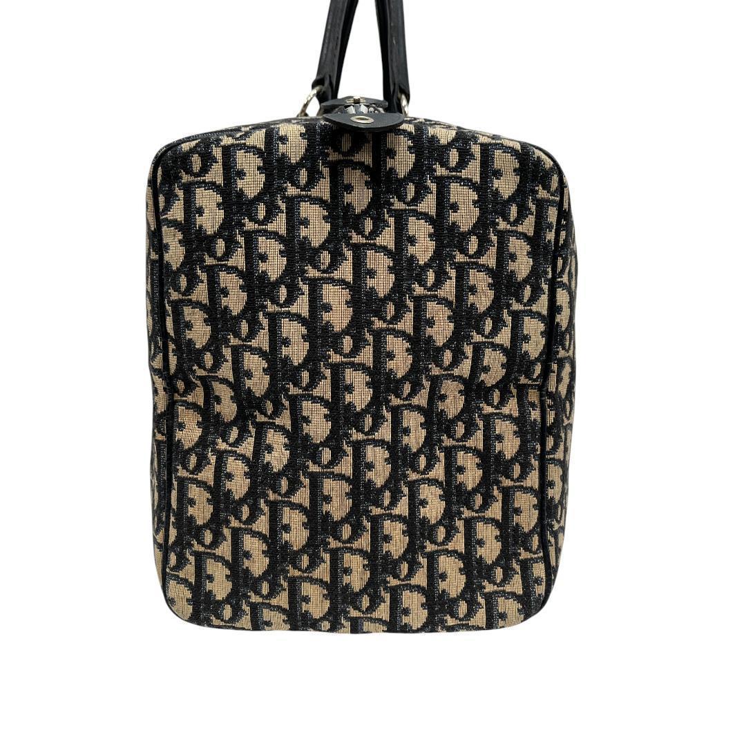 美品 Dior ディオール ミニボストン ハンドバッグ トロッター ネイビー