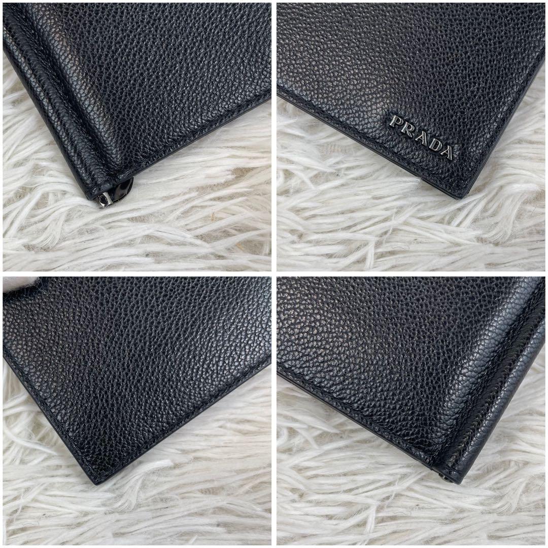 新品未使用/RFID搭載/近年モデル✨PRADA マネークリップ メタルロゴ財布