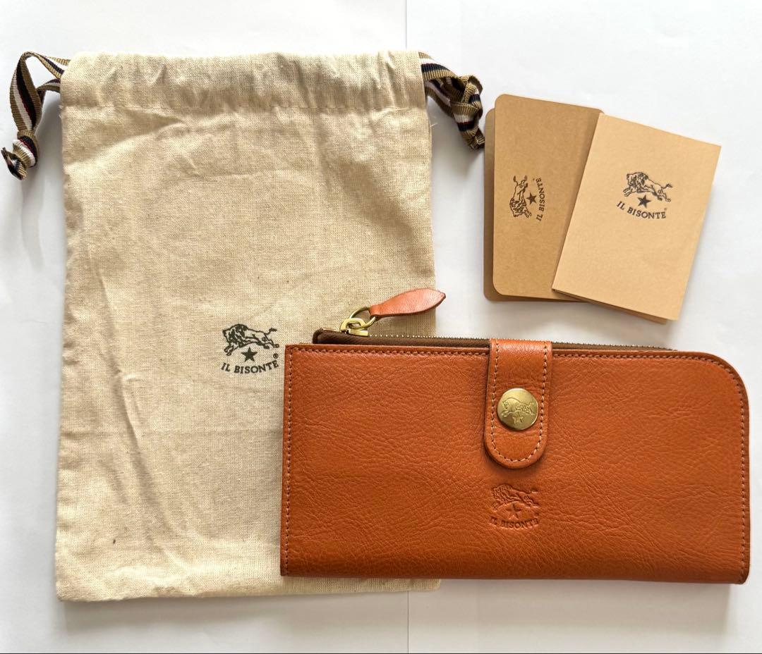 IL BISONTE コンチョストラップ 長財布 ブラウン