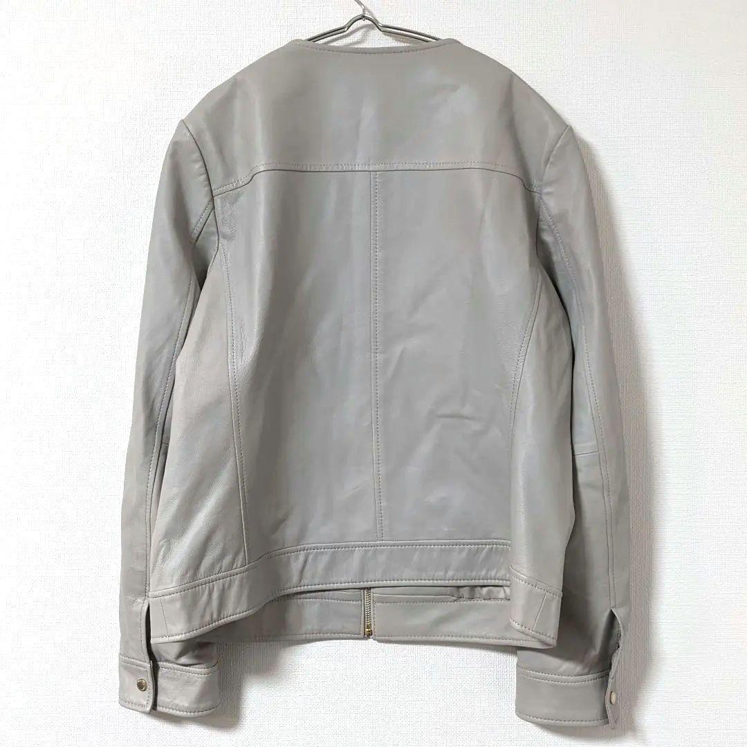 組曲　クミキョク　羊革　ラムレザー　ノーカラー　ジャケット　大きいサイズ　2XL