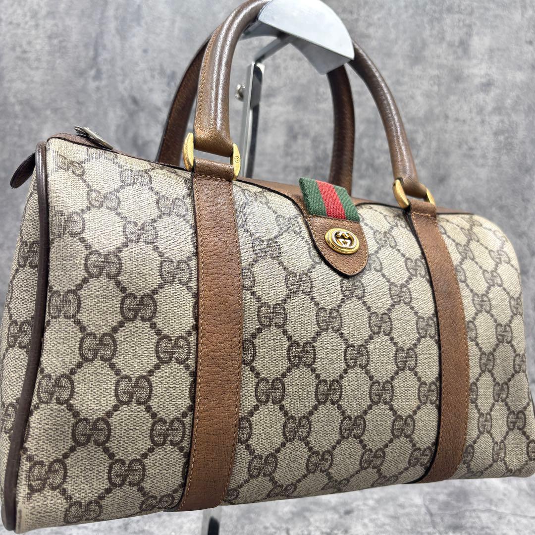 ✨希少✨GUCCI シェリーライン GG ボストンバッグ ハンド レザー ロゴ
