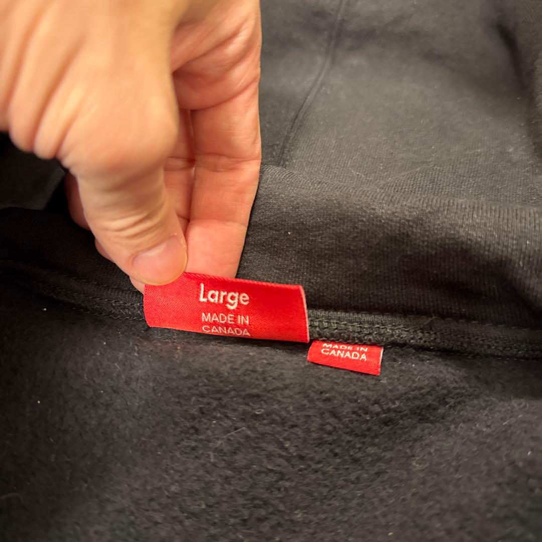 シュプリーム パーカー フーディー L リボン 黒