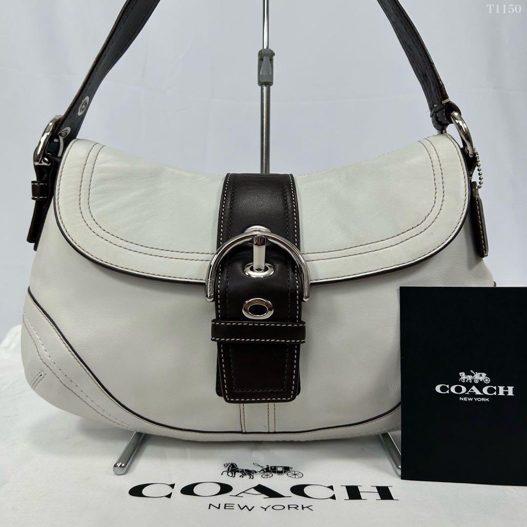 【極美品】コーチ F10910 ソーホー ワンハンドバッグ レザー 肩掛け 白