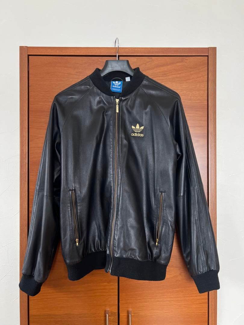 adidas レザー ジャケット Lサイズ