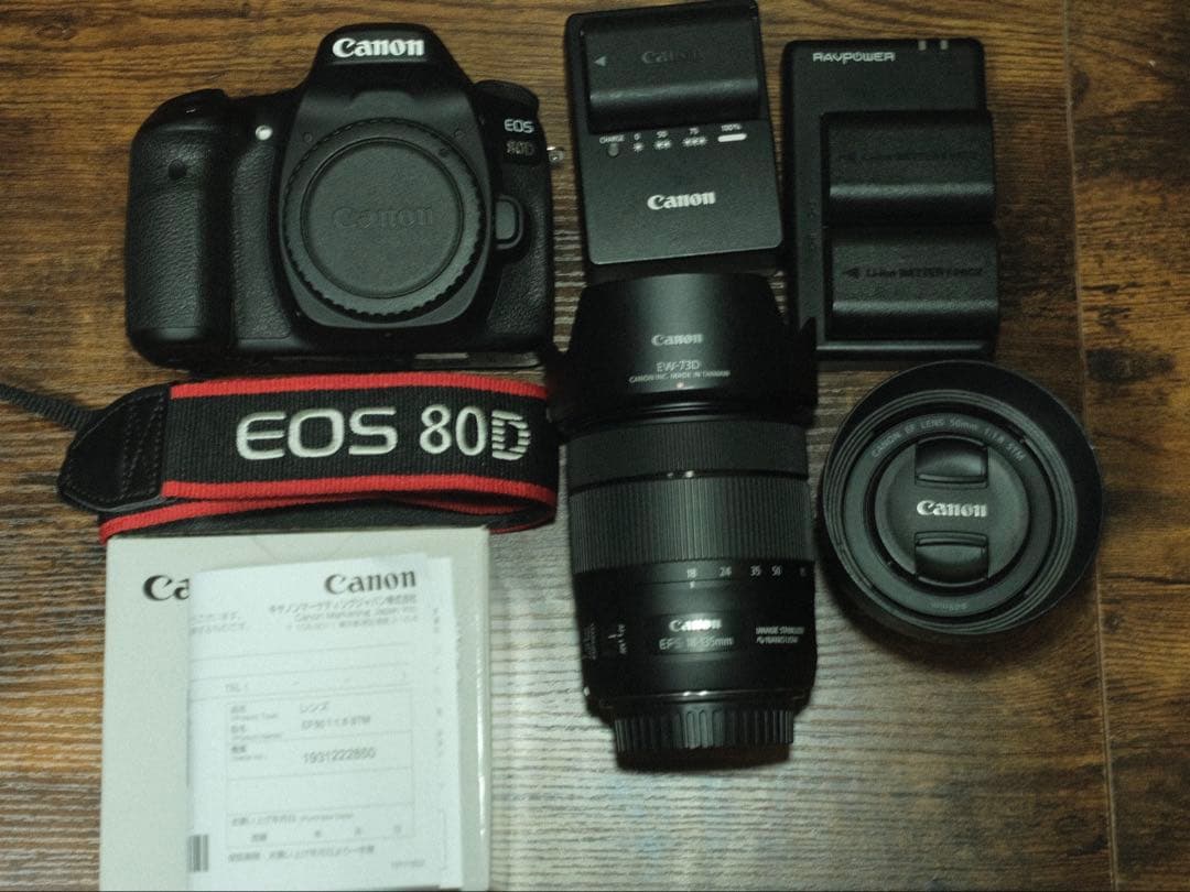 Canon EOS 80D STM 50mm/f1.8 18-135mm セット