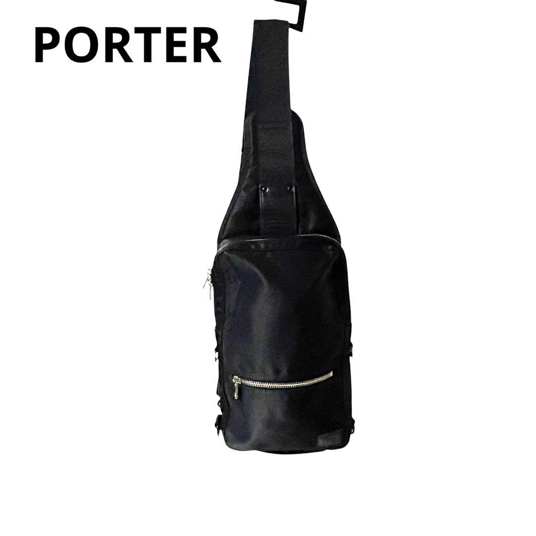 PORTER LIFT スリングショルダーバッグ ボディバッグ ブラック