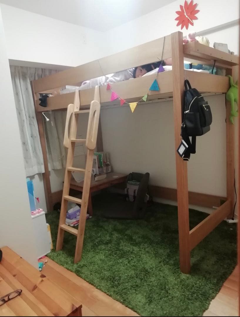天然木ロフトベッド おまけ付き　出品7/18まで