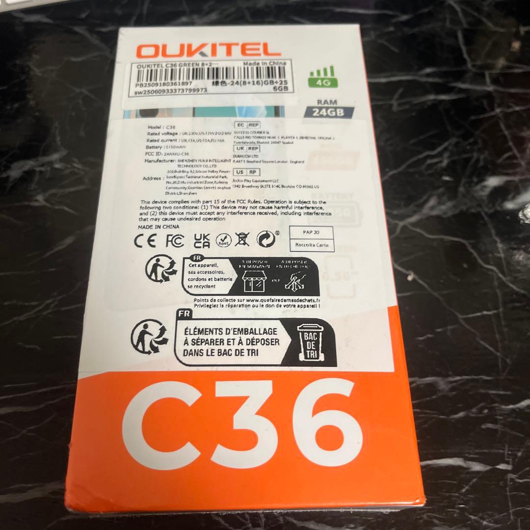OUKITEL C36 グリーン 24GB RAM