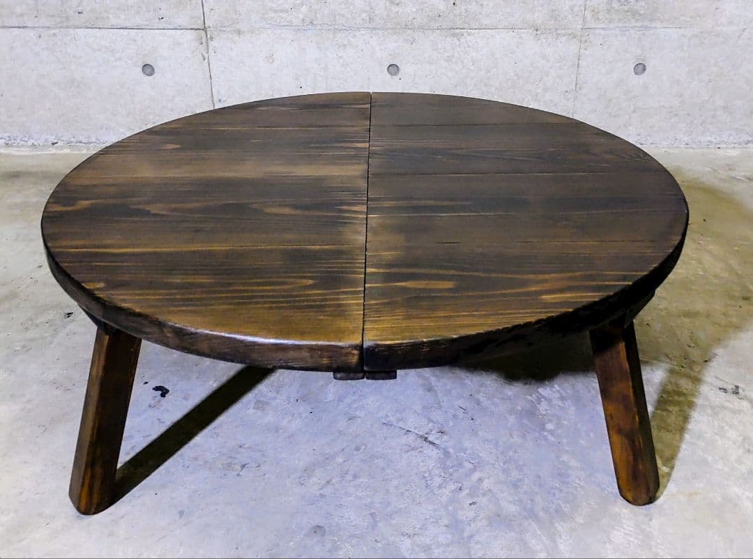 折りたたみテーブル　丸テーブル　ちゃぶ台　ローテーブル　昭和レトロ