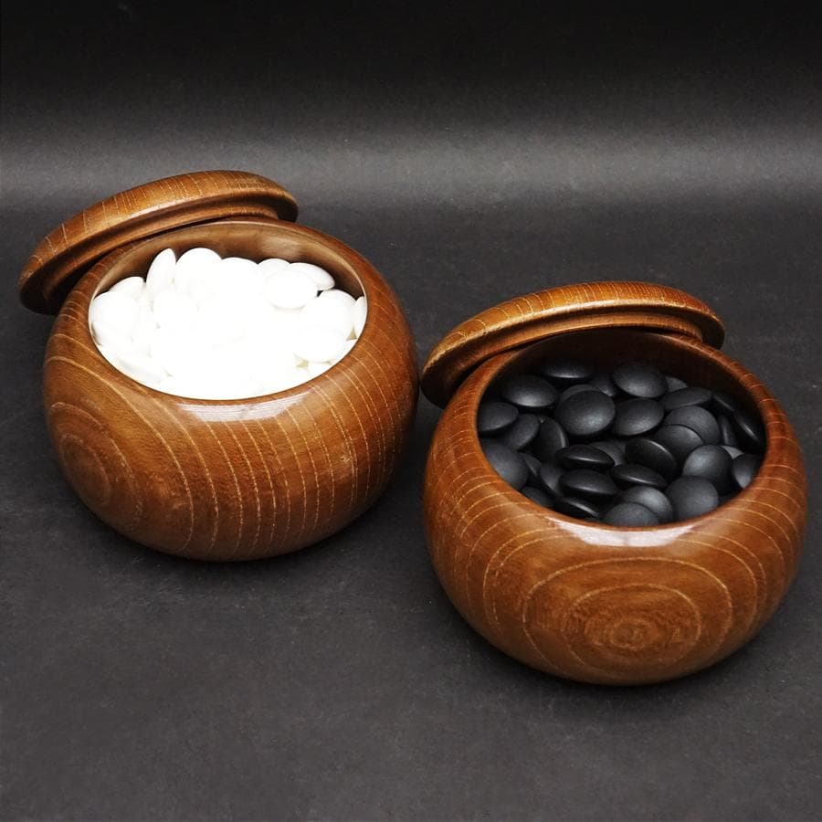 碁石 蛤 35号 那智黒 高級 囲碁 白石 黒石 碁笥付き 未使用品 美品