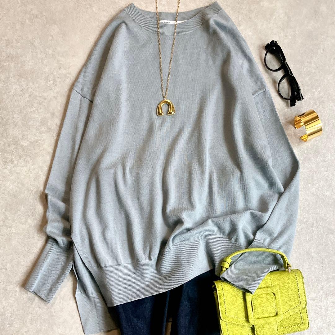 アパルトモン取扱 HelloBonjour 薄手クルーネックニットプルオーバー