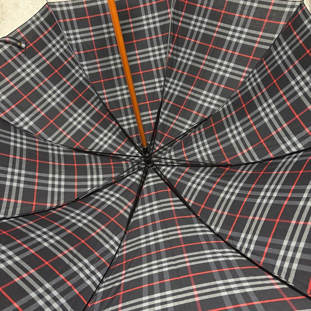 極美品 Burberrys バーバリー 長傘 ノバチェック ネイビー　傘袋あり