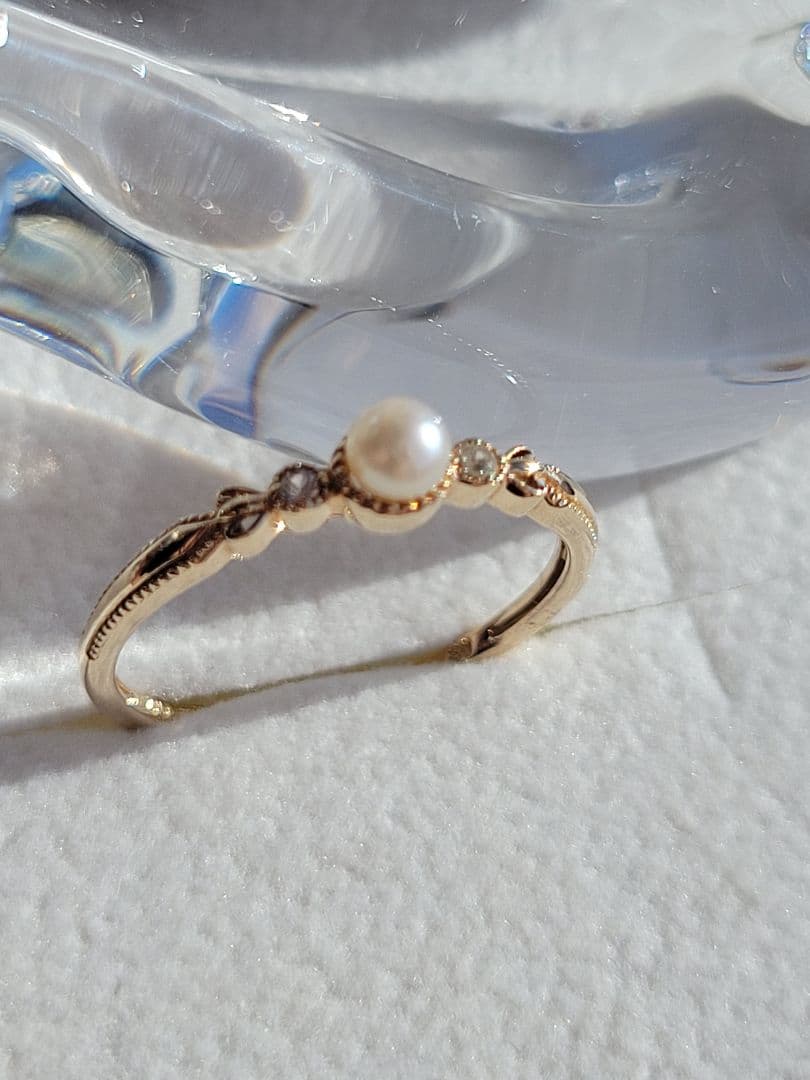 美品★ TSUTSUMI K10 YG リング 指輪 ツツミ パール サファイア
