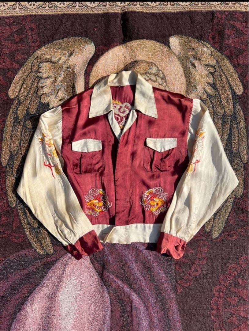 あ*あ様 40s 50s souvenir shirt スカシャツ 2tone