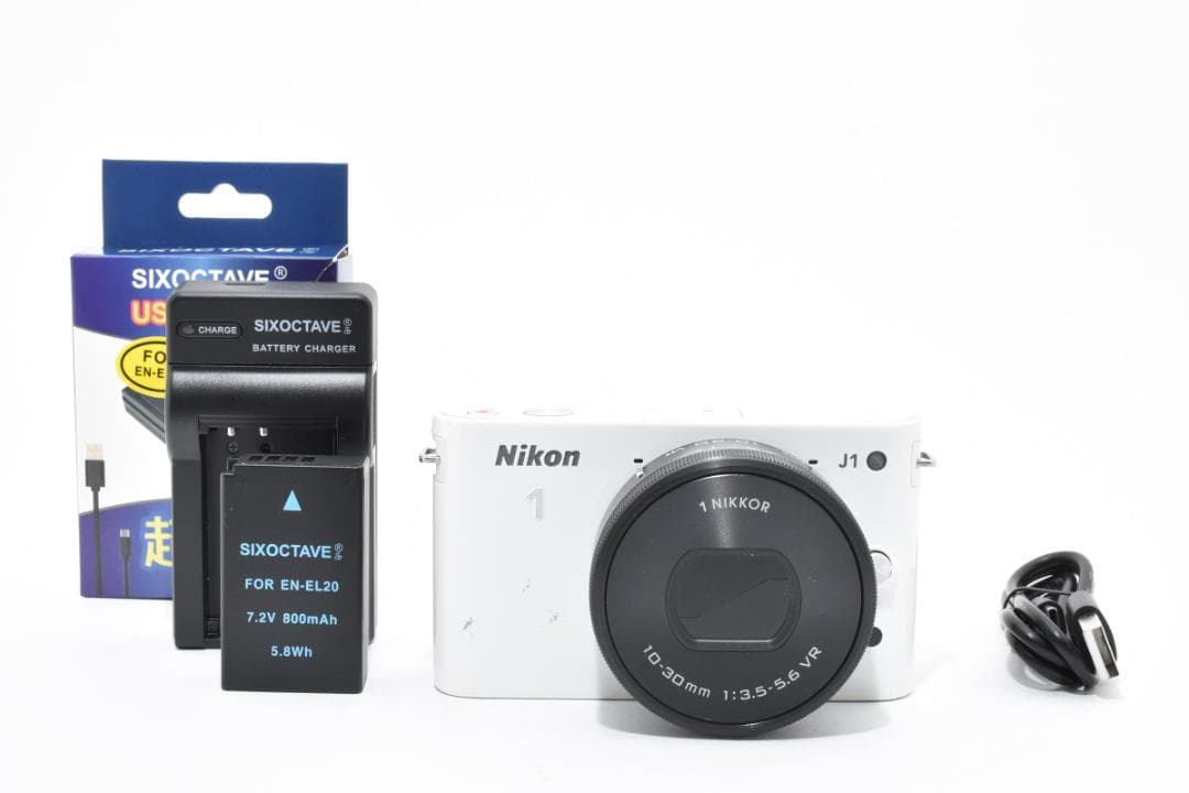 NIKON 1 J1 ホワイト＋10-30mm ショット数27600回 カメラ