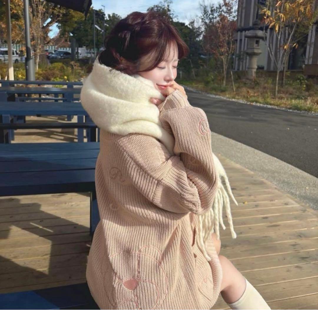 ダーリッチ Dベアエンブロイダリーニットカーディガン