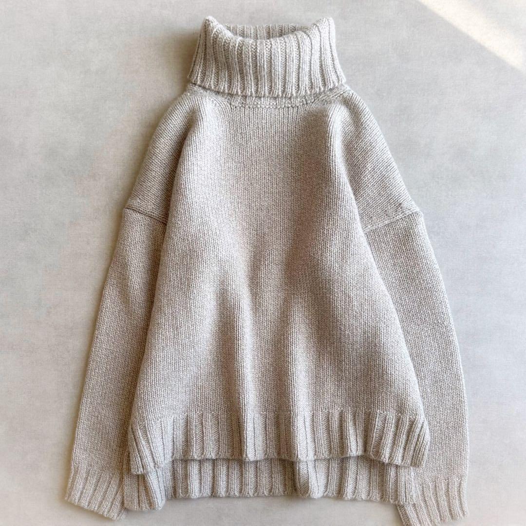 美品▲SLOANEスローン//3G ジーロンラム×カシミヤタートルネックニット