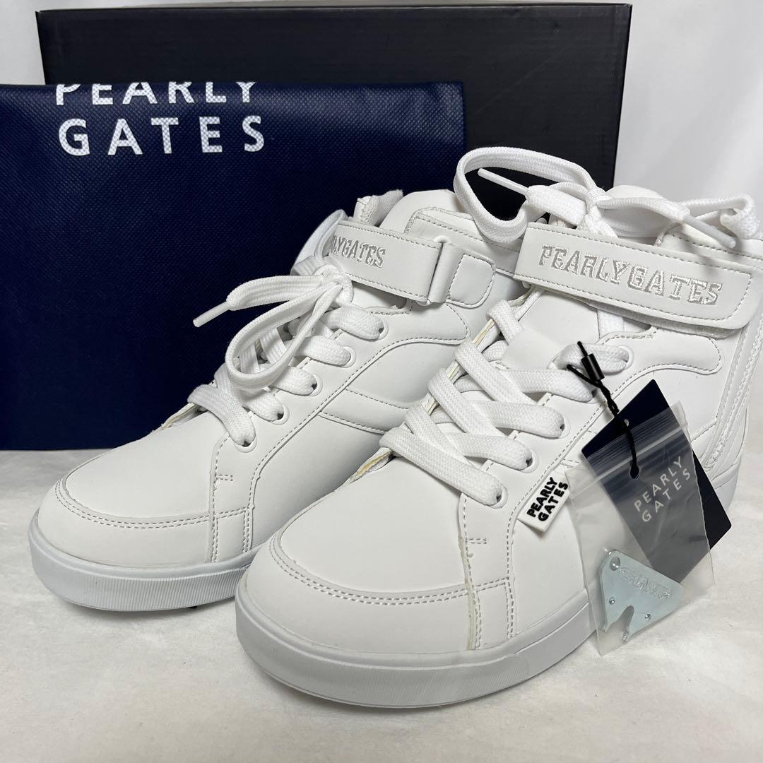 新品 PEARLY GATES ハイカット ゴルフシューズ 白23.5cm