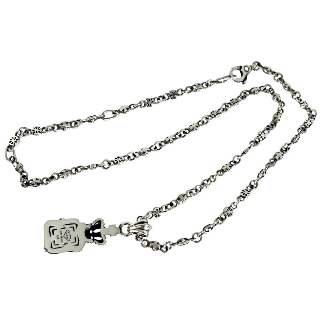 ライオンハート ホワイト クラウン クリスタル ジルコニア ネックレス 49cm