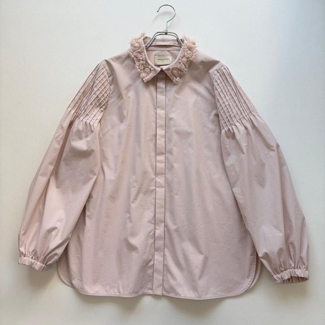 【ユナイテッドアローズ】ブラウス　チュールカラー 2WAY　ライトピンク　F