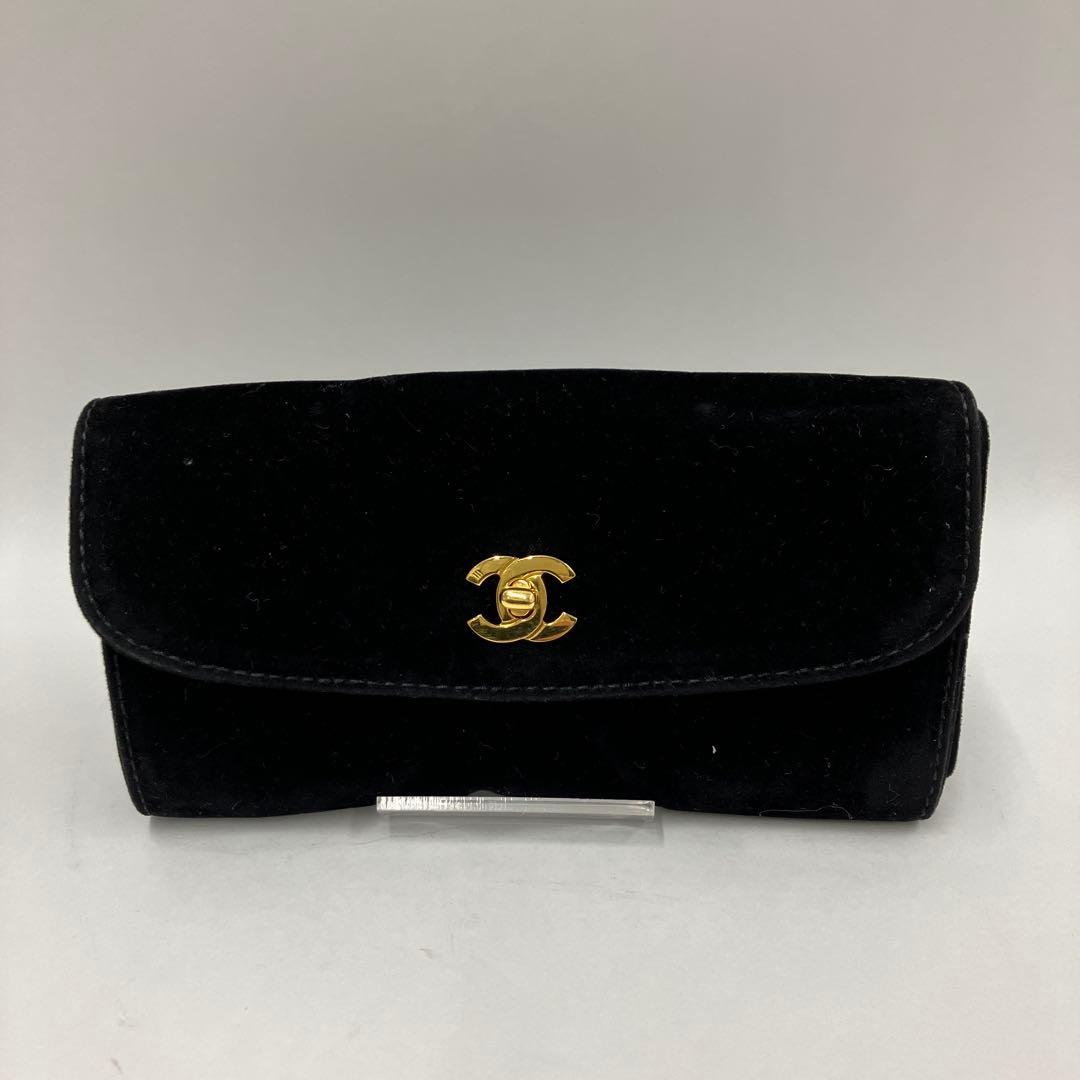 CHANEL シャネル ブラシケース ベロア ゴールド金具