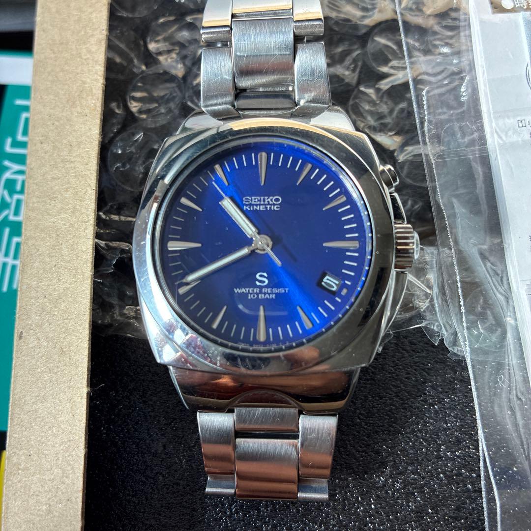 SEIKO Kinetic ブルー文字盤 コンデンサ交換済