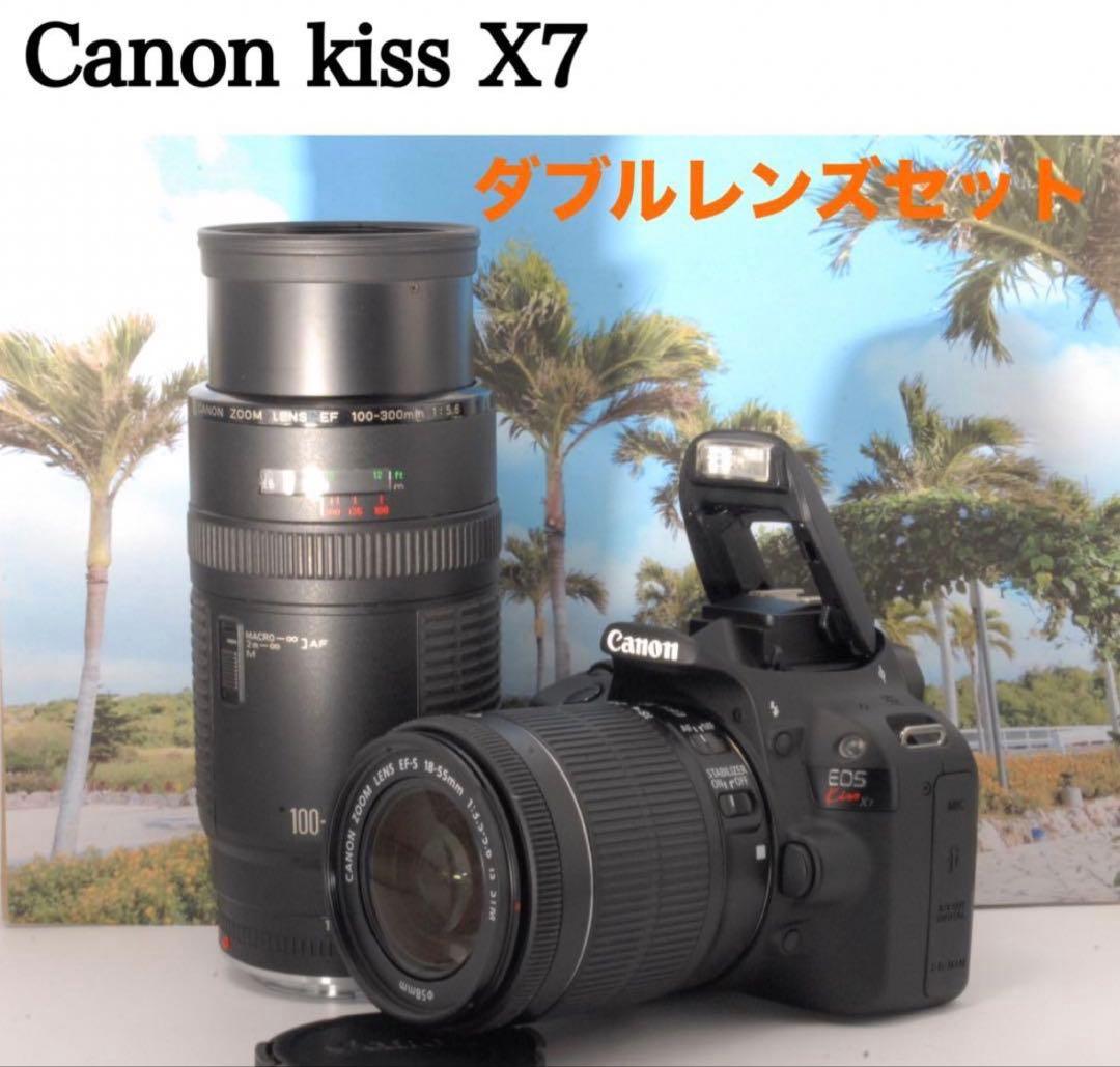 ✨新品級ボディ✨Canon kiss X7 ダブルレンズ 動作良好◎ スマホ転送