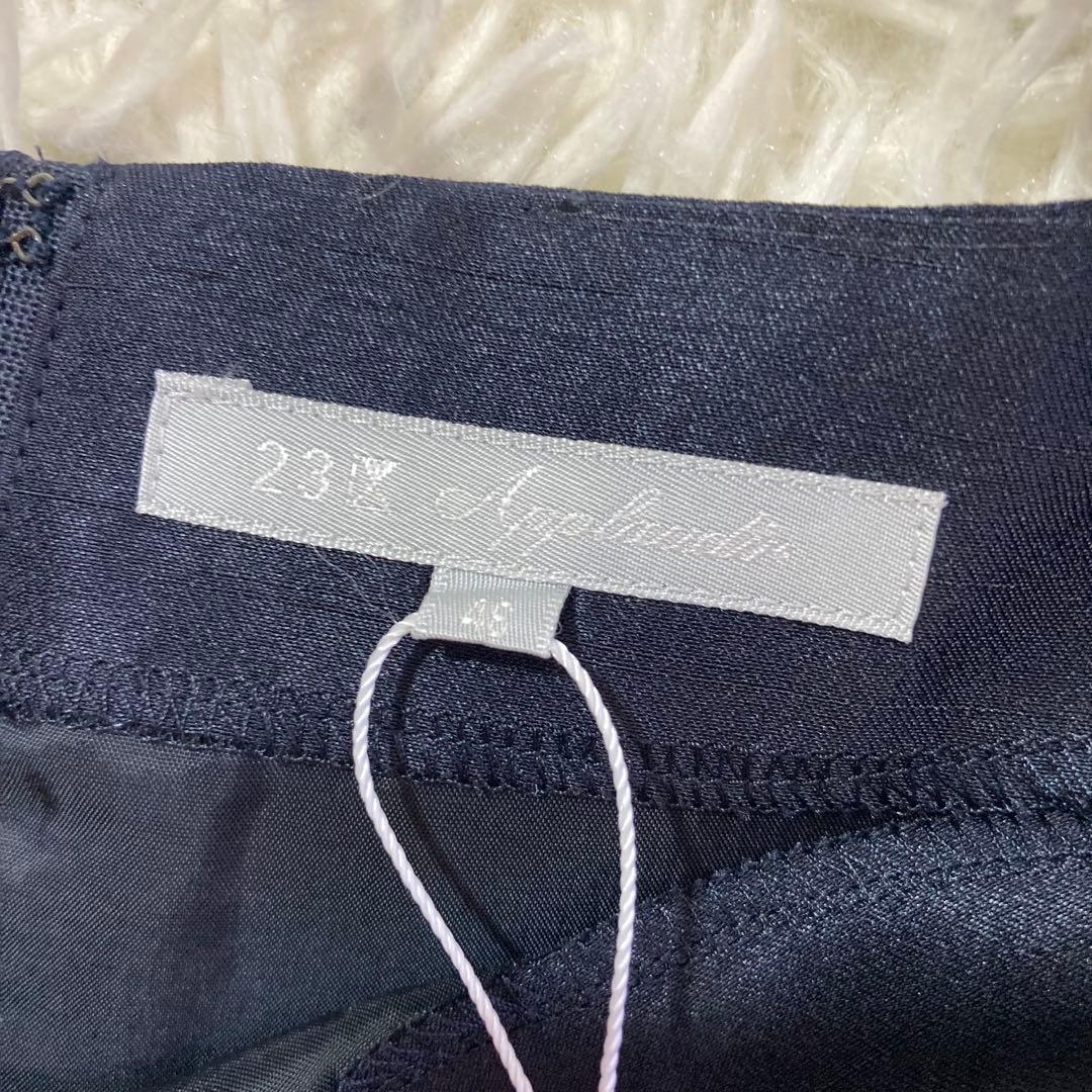 未使用タグ付　23区 46 大きいサイズ　ネイビー　セレモニーワンピース