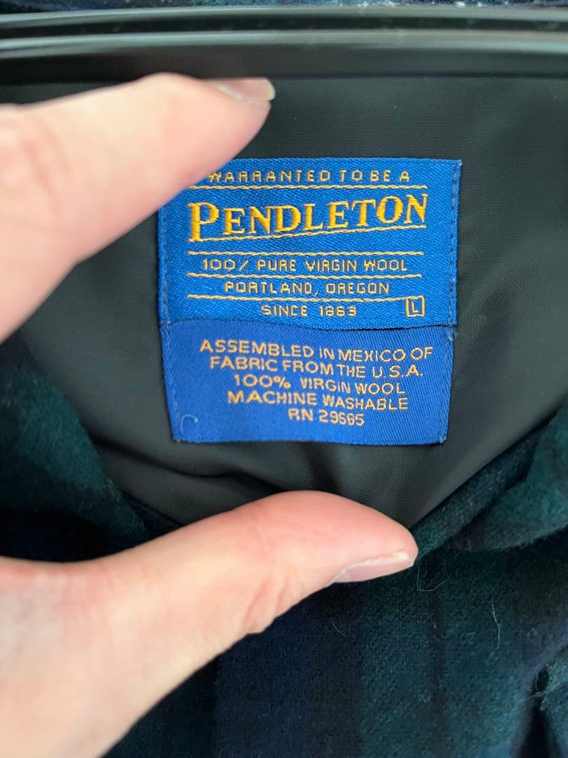 Pendleton ボードシャツ　ネルシャツ　 Lサイズ グリーン/ネイビー
