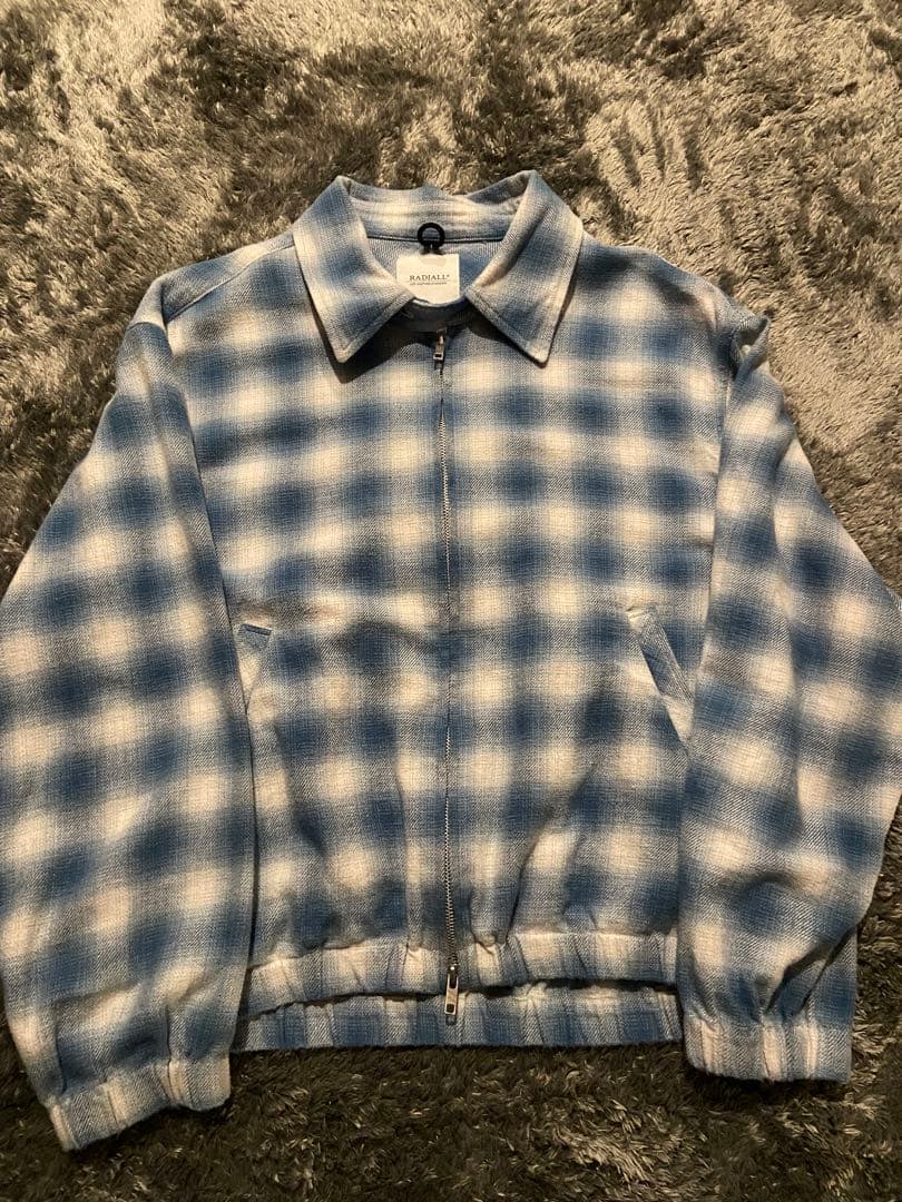 RADIALL チェック ジップアップジャケット S オンブレ ダブルジップ