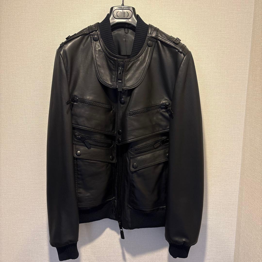 【エディ期】ディオールオム　レザージャケット　2007SS ランウェイモデル
