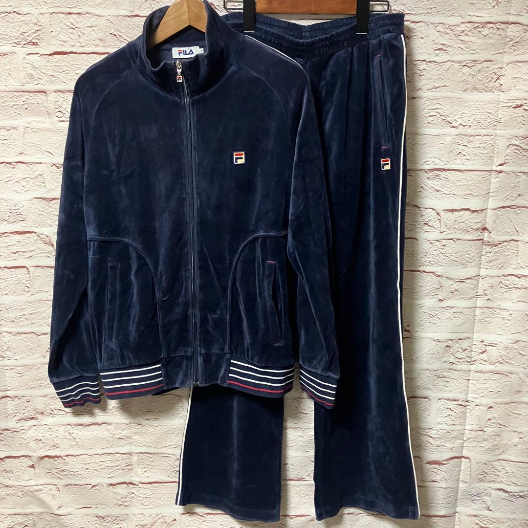 FILA フィラ セットアップ ベロア 刺繍ロゴ M 00s