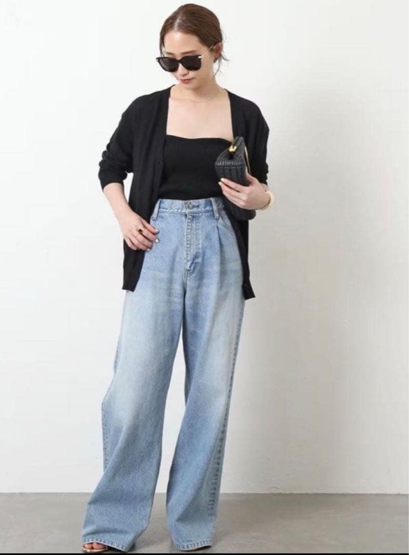 ドゥーズィエムクラス/EVERYDAY I LIKE タックバギーデニム　34