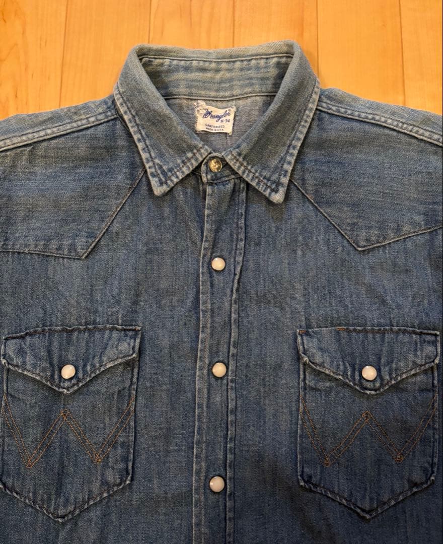 美色 60s ラングラー 縦落ち ウエスタン デニム シャツ wrangler