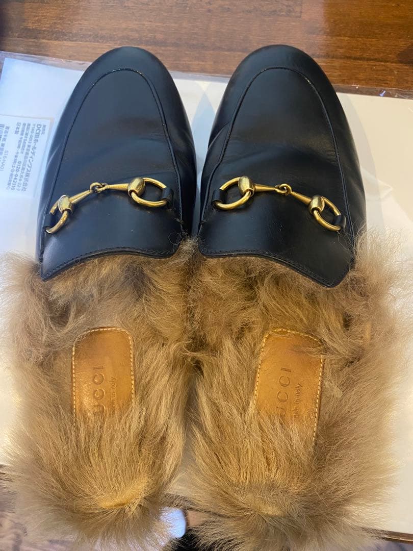 gucci プリンスタウン ファー スリッパ グッチ ミュール ホースビット
