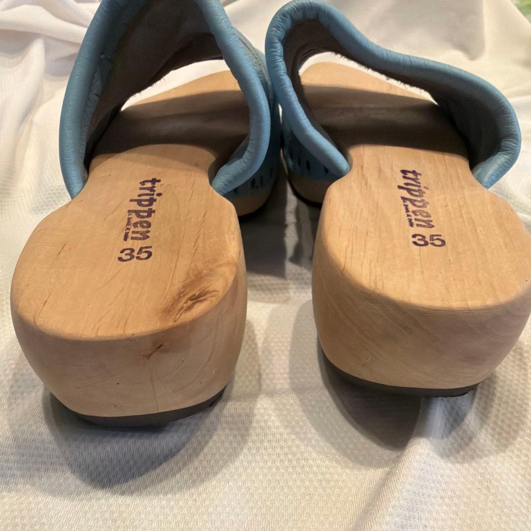 trippen 水色 レザーサンダル 35