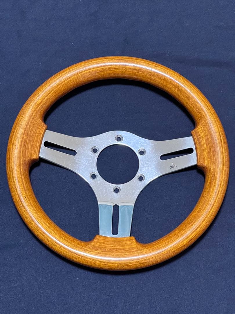 美品 OBA オバ 28パイ ステアリング ハンドル オバハン 旧車 ウッド