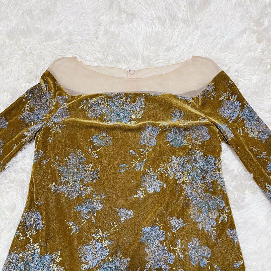 ワンピース ameri vintage FLOWER PRINT VELOUR DRESS